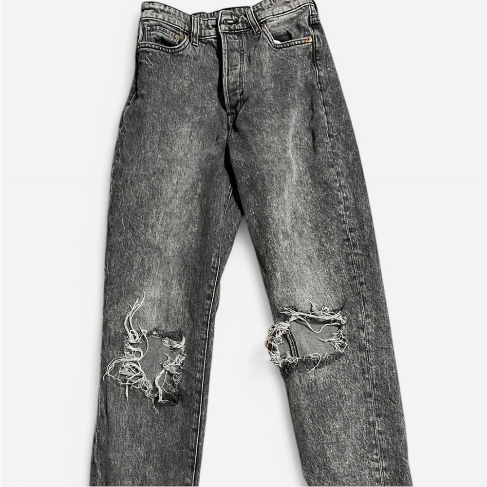 Distressed Gray Jeans